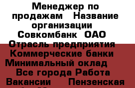 Менеджер по продажам › Название организации ­ Совкомбанк, ОАО › Отрасль предприятия ­ Коммерческие банки › Минимальный оклад ­ 1 - Все города Работа » Вакансии   . Пензенская обл.,Мокшанский р-н